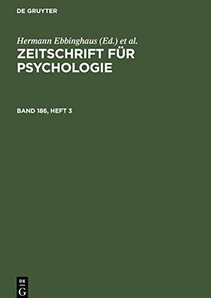 Zeitschrift Fr Psychologie. Band 186, Heft 3