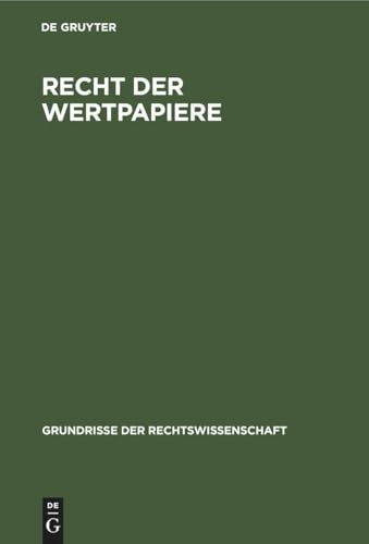 Recht Der Wertpapiere