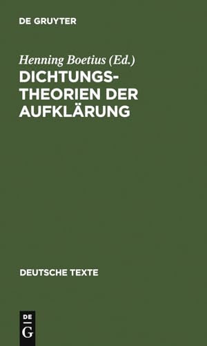 Dichtungstheorien Der Aufklärung