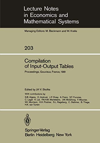 Compilation of Input-Output Tables By J V Skolka | World of Books US