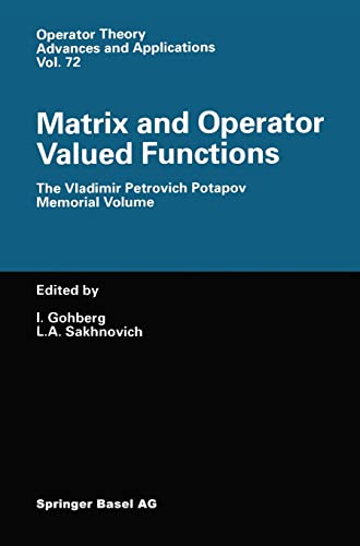 Matrix and Operator Valued Functions