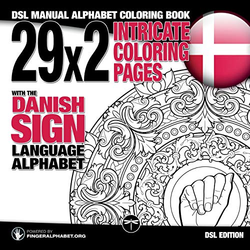 29x2 Intricate Coloring Pages with the Danish Sign Language Alphabet By ...