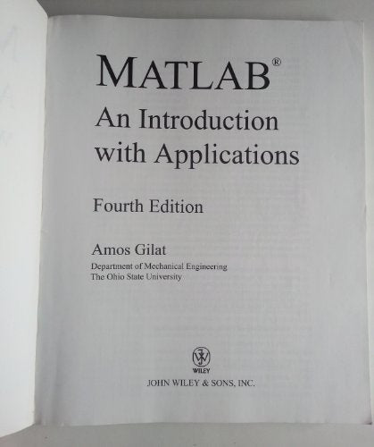 Matlab: An Introduction With Applications