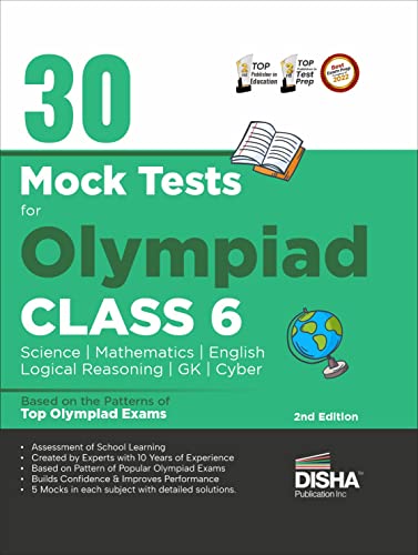 30 Mock Test Series for Olympiads Class 6 Science, Mathematics, Englis