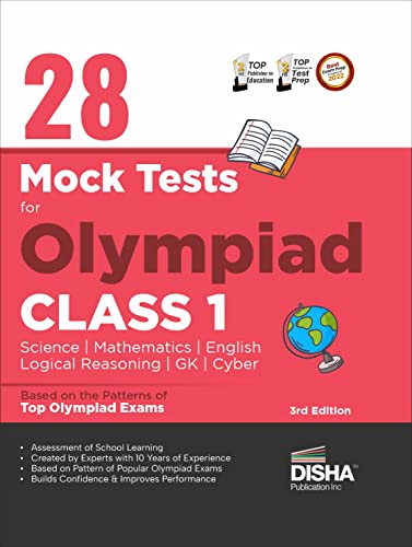 28 Mock Test Series for Olympiads Class 1 Science, Mathematics, English, Logical Reasoning, Gk & Cyber