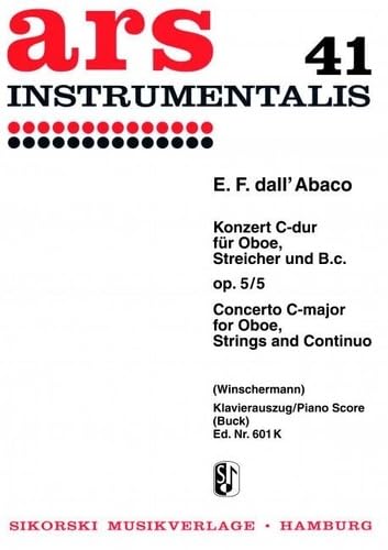 Konzert: für Oboe, Streicher und B.c.. oboe, strings, basso continuo.