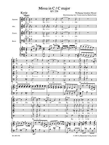 Missa in C major K.258 (Vocal Score)