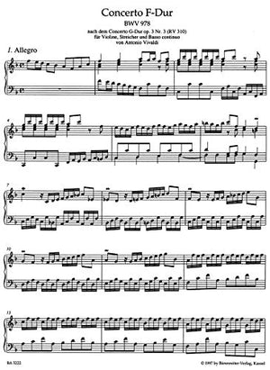 Keyboard Arrangements of Works by Other Composers Volume II (BWV 978-984) (Piano)