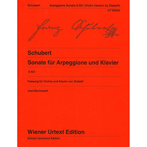 Sonata for Arpeggione and piano: for violin and piano: Version pour violon et piano de Anton Diabelli. D 821. violin and piano.