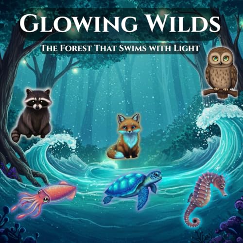 Glowing Wilds : A Magical Coloring Book Featuring Bioluminescent Animals and Marine Creatures