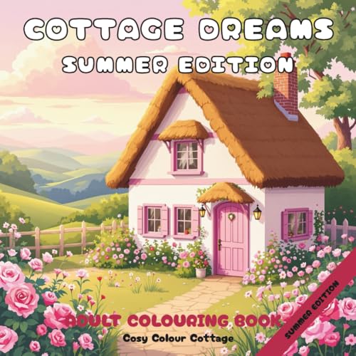 Cottage Dreams Summer Edition: Summer Adult Colouring Book with 40 Peaceful Cottagecore Scenes for Mindfulness and Stress Relief, Designed in the UK