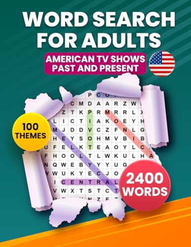 TV Show Word Search: American TV Shows Word Find Book for Adults: 100 Themed Wordsearch Puzzles with 2400 Words