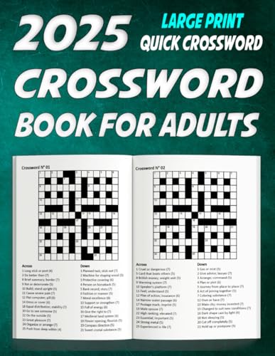 Crossword Book for Adults Large print: 100 Medium-difficulty Quick Crosswords - A Mind-Sharpening Collection of British-Style Quick Crosswords with Solutions