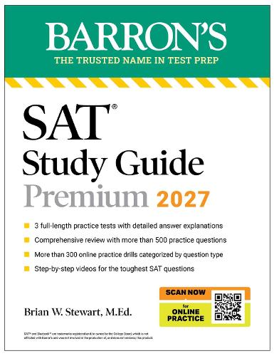 SAT Study Guide Premium, 2027: 3 Practice Tests + Comprehensive Review + Online Practice and Video Lessons