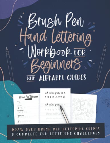 Brush Pen Hand Lettering Workbook for Beginners with Alphabet Guides ...