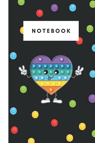 Pop-It Notebook: Cool Heart Pop-It Fidget Toy Notebook (Journal) for Girls, Boys, Kids, Students - 100 Pages - 6 x 9 Inches