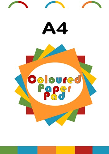 Coloured Paper A4 Pad : Coloured Drawing Book, 5-Colour Assortment, 40 ...