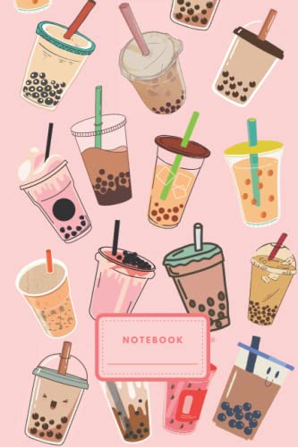 Boba Tea Notebook: Bubble Tea Journal Diary | Boba Milk Tea Notebook | Cute Japanese Chinese Stationery | A5 6x9” | 120 College Ruled Lined Pages