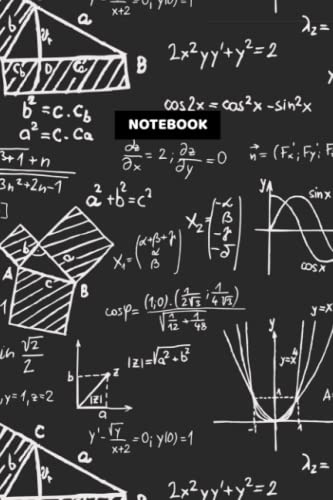 Black Maths-themed Notebook: 120 lined pages