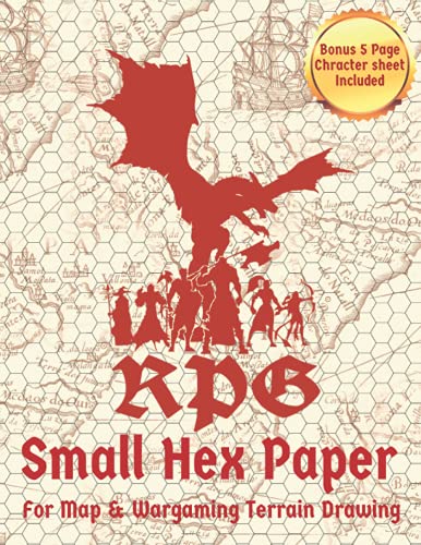 RPG Small Hex Paper for Map and Wargaming Terrain Drawing : 5 in 1 Inch ...