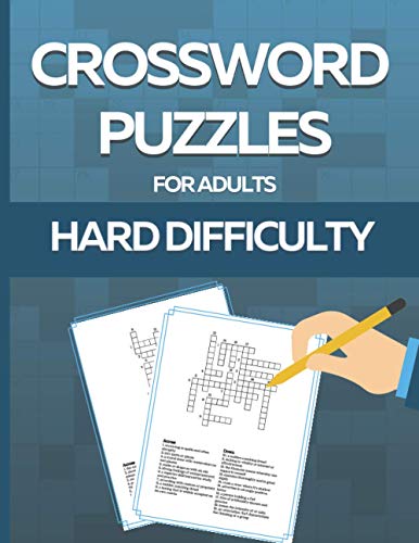 Crossword Puzzle Book for Adults Hard Difficulty