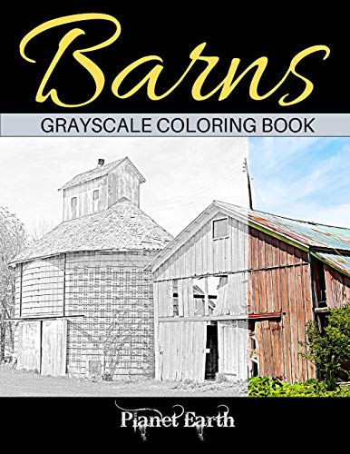 Barns Grayscale Coloring Book
