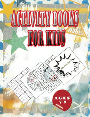 Activity books for kids ages 7-9: Totally cool ! large activity book with solutions ( mini blank comic book-words search- Sudokus-Mazes)