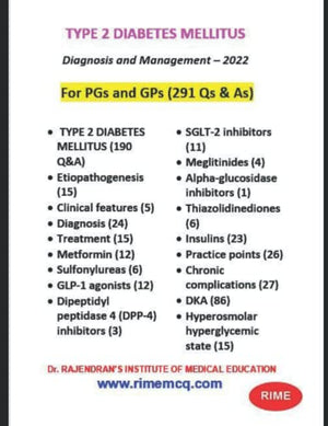 Type 2 Diabetes Mellitus - 2022 : (291 Qs and As)