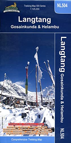 Langtang : 1 : 125 000 Trekking Map: Gosainkunda & Helambu. With detailed trails. Walking distances. Altitudes