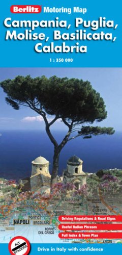 Campania, Puglia, Molise, Basilicata, Calabria Berlitz Motoring Map