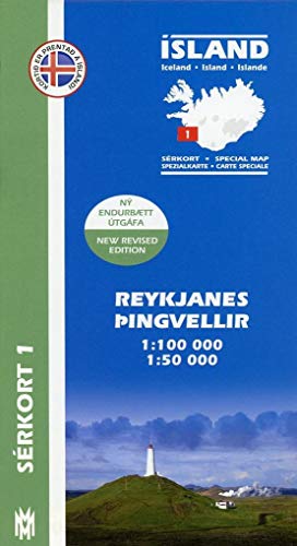 Reykjanes-Pingvellir 1:100,000 Hiking Map
