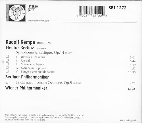 Vienna Philharmonic Orchestra - Symphonie Fantastique, Le Carnaval Romain (Kempe, Berlin Po)