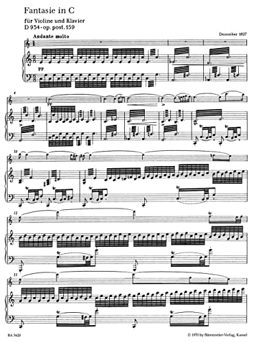 Fantasia in C major Op.post.159 D 934 for Violin & Piano