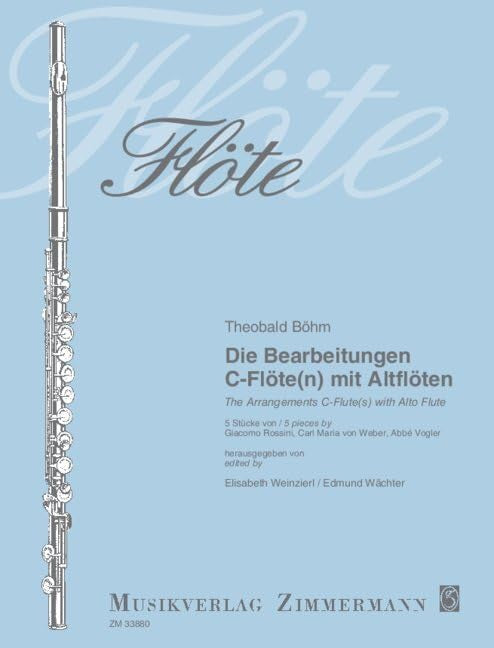 Les Arrangements C-Flûte(s) avec Flûte traversière: 5 pièces de Giacomo Rossini, Carl Maria vonWeber, Abbé Vogler. flute, altoflute in G (violin, cor anglais, clarinet) and piano.