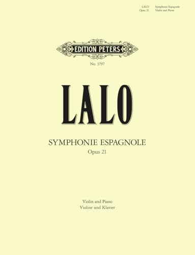 EDITION PETERS LALO EDOUARD - SYMPHONIE ESPAGNOLE OP.21 - VIOLIN AND PIANO Classical sheets Violin