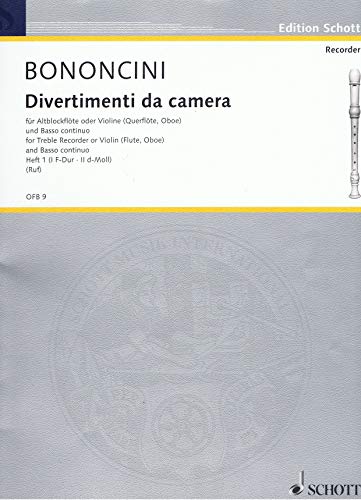 Divertimenti da camera: treble recorder (violin, flute, oboe) and basso continuo (piano); cello (viola da gamba) ad libitum. (Vol. 1)