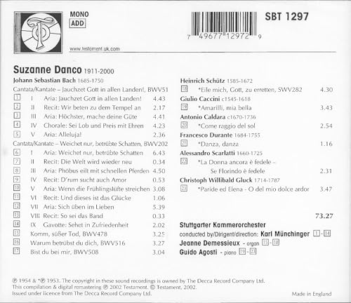 Cantatas And Arias (Danco, Durante, Scarlatti, Gluck)