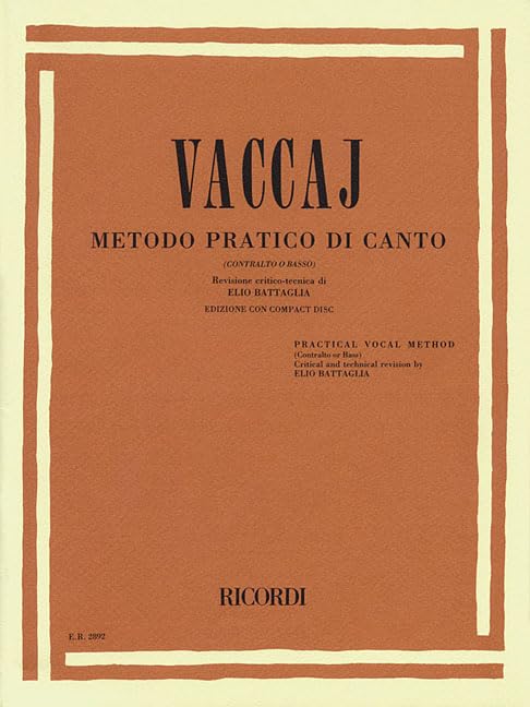 Practical Vocal Method (Vaccai) - Low Voice: Alto/Bass - Book/CD