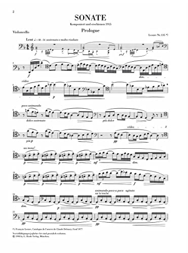 Sonata For Violoncello And Piano In D Minor