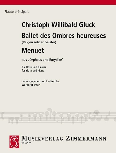 Ronde des esprits bienheureux: et menuet de ”Orphée et Euridice“. flute and piano.