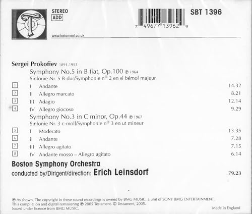 Symphonies Nos. 5 And 3 (Leinsdorf, Boston So)