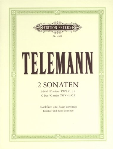TELEMANN - Sonatas (2) en Re menor y Do Mayor "Esercisi Musicali" para Violin (Flauta) y Piano