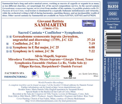 SAMMARTINI: Gerusalemme sconoscente ingrata / Confitebor / Symphonies
