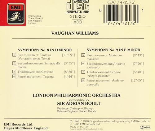 Vaughan Williams: Symphonies Nos. 8 & 9