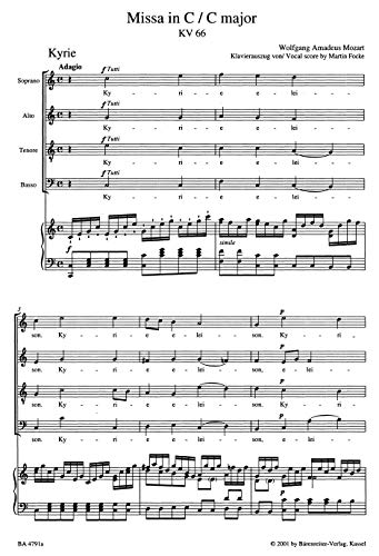 Mozart: Missa in C Major, K. 66 ("Dominicus Mass")