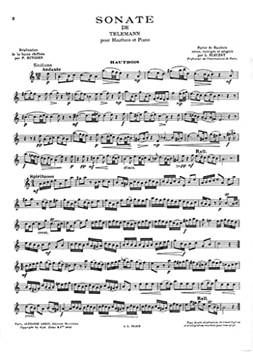 Georg Philipp Telemann: Sonata in a Minor (Oboe and Piano)