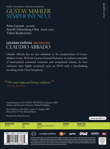 Mahler Symphony No. 3 (Lucerne Festival Orchestra/Claudio Abbado) [DVD] [2008] [NTSC]