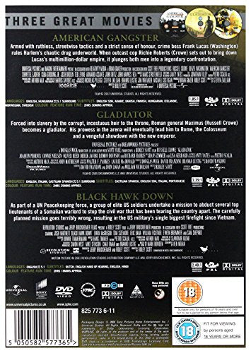 American Gangster/Gladiator/Black Hawk Down (Steelbook) [DVD]