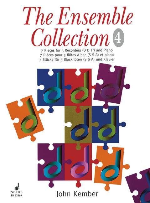 The Ensemble Collection: 7 Pieces. 3 recorders (SSA) and piano. Partition et parties.