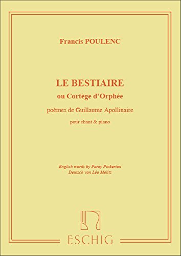 Le Bestiaire: Ou Cortege D'orphee - Vocal Score